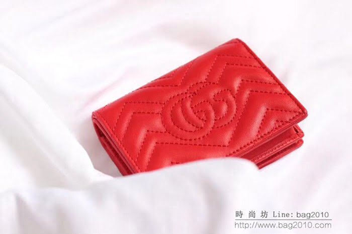 GUCCI古馳 錢包 實物拍攝 原廠材料 女款翻蓋短錢包 466492   ydgq3261